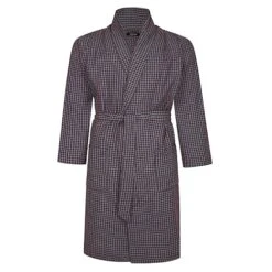 Bigdude Woven Check Dressing Gown Burgundy