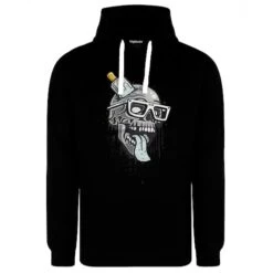Bigdude Comic Skull Print Hoody Black