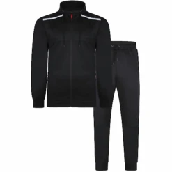 Bigdude Contrast Tricot Hooded Tracksuit Black