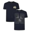 Bigdude Twin Pack Abstract Print T-Shirts Navy/Navy