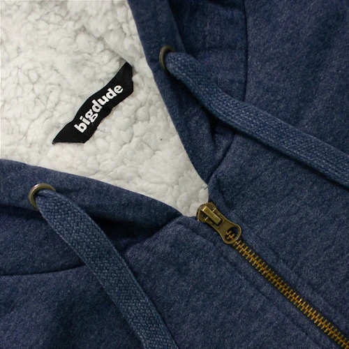 Bigdude Sherpa Lined Zip Hoody Dark Denim - Image 3