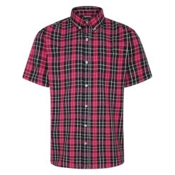 Bigdude Short Sleeve Check Shirt Magenta