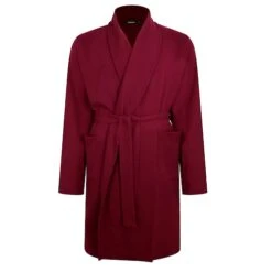 Bigdude Knitted Waffle Dressing Gown Burgundy
