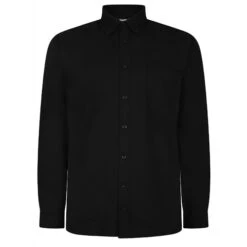 Bigdude Button Down Oxford Long Sleeve Shirt Black