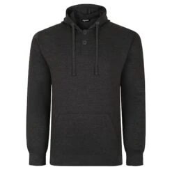 Bigdude Buttoned Pullover Hoody Charcoal
