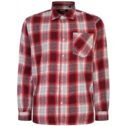 Bigdude Summer Long Sleeve Flannel Shirt Red
