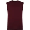 Bigdude Plain Sleeveless T-Shirt Burgundy Tall