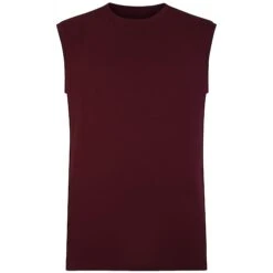 Bigdude Plain Sleeveless T-Shirt Burgundy Tall