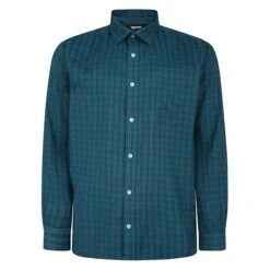 Bigdude Long Sleeve Check Shirt Teal