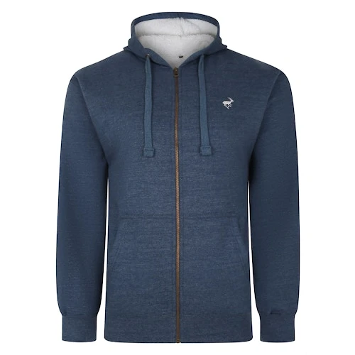 Bigdude Sherpa Lined Zip Hoody Dark Denim