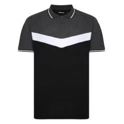 Bigdude Chevron Polo Shirt Black/Charcoal Tall