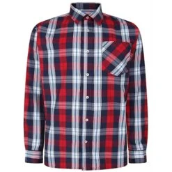 Bigdude Long Sleeve Check Shirt Red Tall