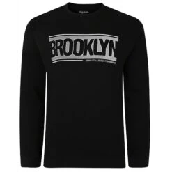 Bigdude Brooklyn Print Jumper Black