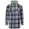 Bigdude Hooded Check Flannel Shirt Navy