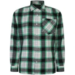 Bigdude Summer Long Sleeve Flannel Shirt Green Tall