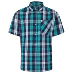 Bigdude Short Sleeve Check Shirt Green