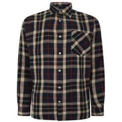 Bigdude Long Sleeve Check Flannel Shirt Navy