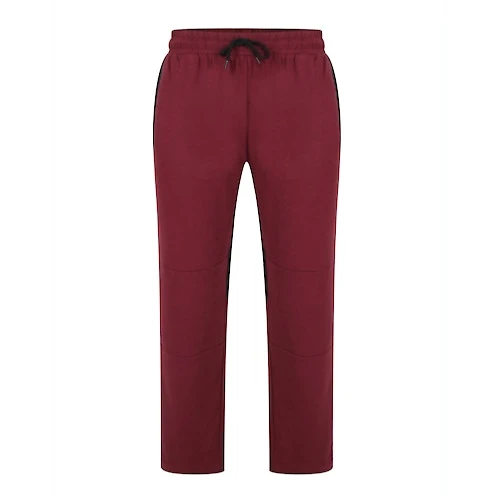 Bigdude Cut & Sew Contrast Panel Joggers Burgundy - Image 2