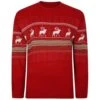 Bigdude Fair Isle Christmas Jumper Red