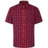 Bigdude Gingham Short Sleeve Shirt Red Tall