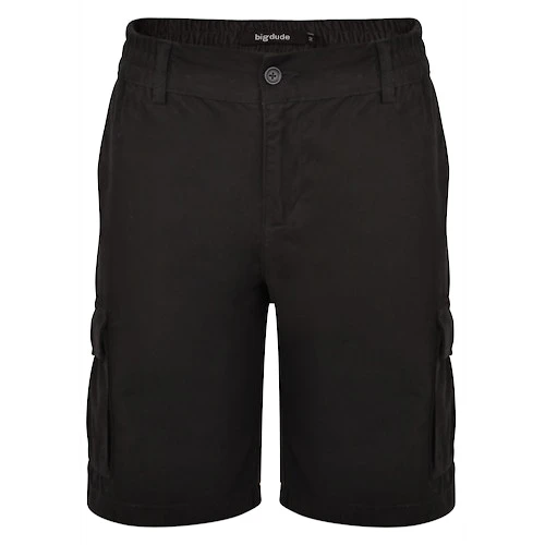 Bigdude Elasticated Waist Cargo Shorts Black