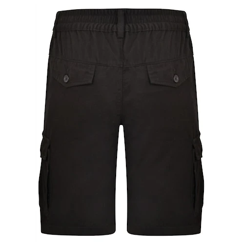 Bigdude Elasticated Waist Cargo Shorts Black - Image 3