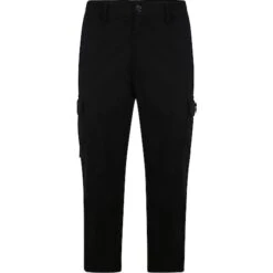 Bigdude Elasticated Waist Cargo Trousers Black