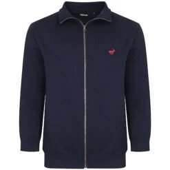 Bigdude Funnel Neck Full Zip Sweatshirt Navy