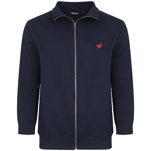 Bigdude Funnel Neck Full Zip Sweatshirt Navy