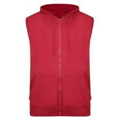 Bigdude Loop Back Sleeveless Hoody Burgundy Tall