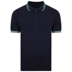 Bigdude Designer Tipped Polo Shirt Navy