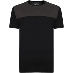 Bigdude Cut & Sew 2 Tone T-Shirt Black/Charcoal Tall