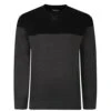 Bigdude Colour Block Jumper Black/Charcoal