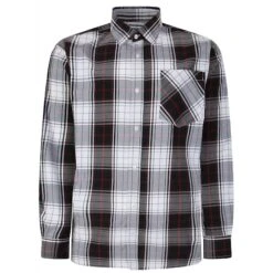Bigdude Long Sleeve Check Shirt Black Tall