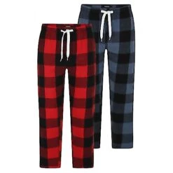 Bigdude Twin Pack Flannel Pyjama Pants Blue/Red