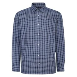 Bigdude Long Sleeve Check Shirt Grey/Blue