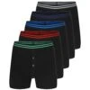 Bigdude 5 Pack Relaxed Fit Boxer Shorts Black