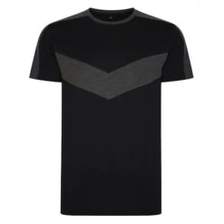 Bigdude Chevron Cut And Sew T-Shirt Black/Charcoal