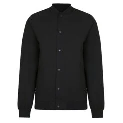 Bigdude Button Up Baseball Jacket Black