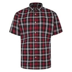 Bigdude Short Sleeve Check Shirt Red