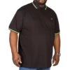 Bigdude Tipped Polo Shirt Black/Green Tall