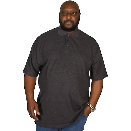 Bigdude Plain Polo Shirt- Charcoal - Image 3