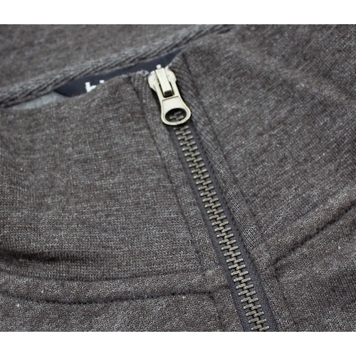 Bigdude Funnel Neck Full Zip Sweatshirt Charcoal - Image 4