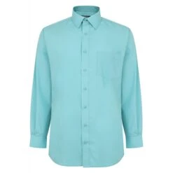 Bigdude Classic Long Sleeve Poplin Shirt Green Tall