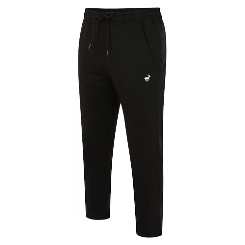 Bigdude Open Hem Loop Back Joggers Black