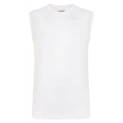 Bigdude Plain Sleeveless T-Shirt White Tall
