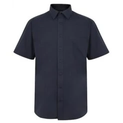 Bigdude Classic Short Sleeve Poplin Shirt Navy Tall