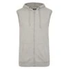 Bigdude Loop Back Sleeveless Hoody Grey Marl Tall