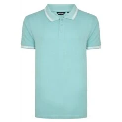 Bigdude Tipped Polo Shirt Turquoise Tall