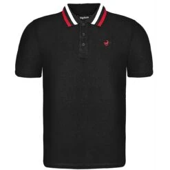 Bigdude Chunky Tipped Polo Shirt Black Tall